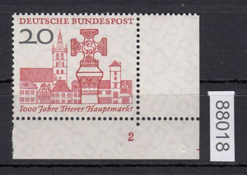 Bund 1958, Mich.-Nr.: 290 ** FN 2 Eckrand