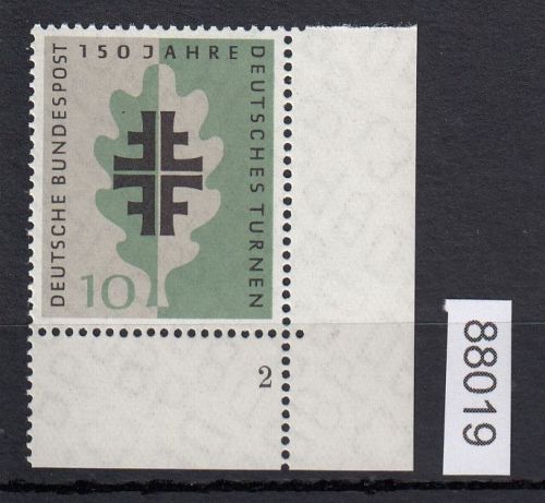 Bund 1958, Mich.-Nr.: 292 ** FN 2 Eckrand   Formnummer