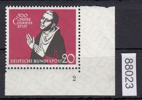 Bund 1958, Mich.-Nr.: 301 ** FN 2 Eckrand   Zähnung  J