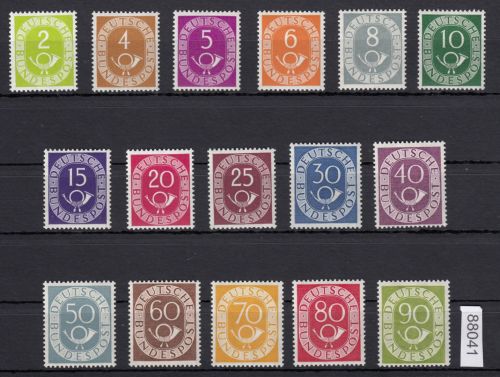 Bund 1951, Mich.-Nr.: 123-138 **  jede Marke geprüft  Andreas Schlegel