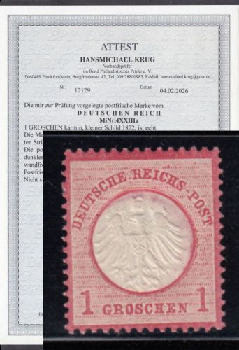 DR 1872, Mich.-Nr.:  4 ** geprüft  Attest