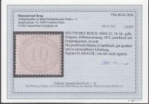 DR 1872, Mich.-Nr.: 12 ** geprüft  Befund