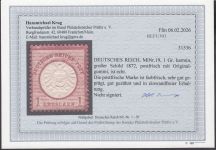 DR 1872, Mich.-Nr.: 19 ** geprüft  Befund