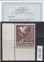 Berlin 1948, Mich.-Nr.: 18 ** Plattennr. 2 Eckrand  gepr.