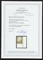 Bund 1954, Mich.-Nr.: 191 ** Eckrand  FN 4   Formnummer 4  ATTEST  Sehr Selten