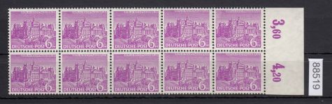 Berlin 1949, Mich.-Nr.: 45 ** Oberrand  4er.-Block  Streifen