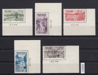 Saarland 1948 Mi. Nr. 255-259 Br **   (Druckdatum)