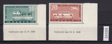 Alliierte Franz. Zone Baden Mi. Nr. 54+55 Bru **