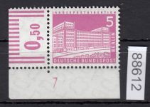 Berlin 1956, Mich.-Nr.: 141 v  DZ 7 **  Eckrand  geriffeltes  gummi
