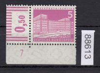 Berlin 1956, Mich.-Nr.: 141 v  DZ 7 **  Eckrand  geriffeltes  gummi