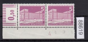 Berlin 1956, Mich.-Nr.: 141 w  DZ 4 **  Eckrand  glattes  gummi