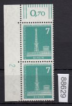 Berlin 1956, Mich.-Nr.: 142 w  DZ 2 **  Eckrand  glattes  gummi