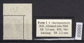 Berlin 1956, Mich.-Nr.: 145 v ** Eckrand   geriffelte gummirung   Plattendruck