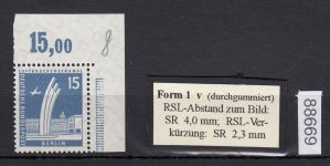 Berlin 1956, Mich.-Nr.: 145 v ** Eckrand   geriffelte gummirung   Plattendruck