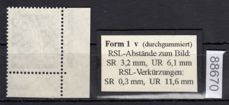 Berlin 1956, Mich.-Nr.: 145 v ** Eckrand   geriffelte gummirung   Plattendruck