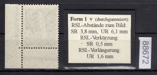 Berlin 1956, Mich.-Nr.: 145 v ** Eckrand   geriffelte gummirung   Plattendruck