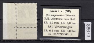 Berlin 1956, Mich.-Nr.: 145 v ** Eckrand   geriffelte gummirung   Plattendruck