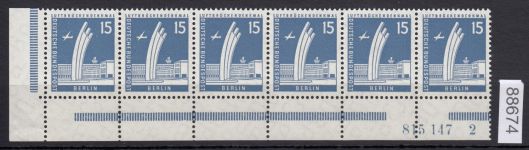 Berlin 1956, Mich.-Nr.: 145 v ** Eckrand + HAN   geriffelte gummirung   Plattendruck
