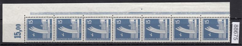 Berlin 1956, Mich.-Nr.: 145 v ** Eckrand   geriffelte gummirung   Plattendruck