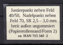 Berlin 1956, Mich.-Nr.: 145 v ** Eckrand   geriffelte gummirung   Plattendruck