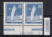 Berlin 1956, Mich.-Nr.: 145 v **  HAN  715123  1  geriffelte gummirung   Plattendruck