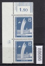 Berlin 1956, Mich.-Nr.: 145 w ** Eckrand   DZ 11   glatte gummirung   Walzendruck