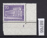 Berlin 1956, Mich.-Nr.: 152 v ** FN 4  Eckrand   geriffelte  gummirung   Formnummer