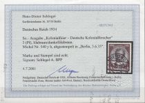 DR 1934, Mich.-Nr.: 540 b gestempelt  geprüft  Befund