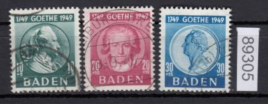 Alliierte Franz. Zone Baden Mi. Nr. 47-49 gestempelt geprüft