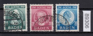 Alliierte Franz. Zone Baden Mi. Nr. 47-49 gestempelt geprüft