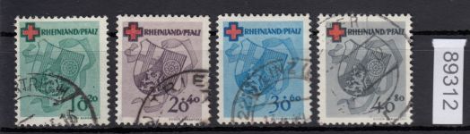 Alliierte Franz. Zone Rheinland Pfalz Mi. Nr. 42-45 A gestempelt  geprüft