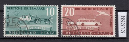 Alliierte Franz. Zone Rheinland Pfalz Mi. Nr. 49+50 gestempelt  geprüft