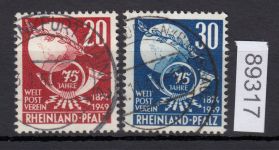 Alliierte Franz. Zone Rheinland Pfalz Mi. Nr. 51+52 gestempelt  geprüft
