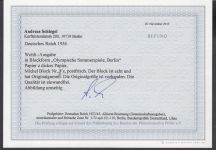 DR 1936, Mich.-Nr.: 624-631, Block 6 z ** geprüft  Befund
