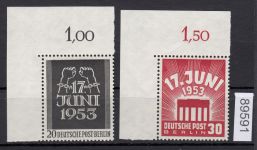 Berlin 1953, Mich.-Nr.: 110+11 ** Eckrand