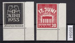 Berlin 1953, Mich.-Nr.: 110+11 ** Eckrand  geprüft