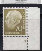 Bund 1954, Mich.-Nr.: 191 ** Eckrand  FN 3   Formnummer 3  Sehr Selten