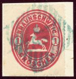 Braunschweig 18 Briefstück 1 Gr. rosa auf Luxusbfst. mit idealem blauen NS 3...