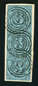 Thurn & Taxis 12 (3) Briefstück 3 Kr. schw./hellgraut