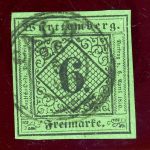 Württemberg 3bIII Gestempelt 6 Kr. schw./blaugr