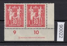 DDR 1949, Mich.-Nr.: 244 ** DZ Eckrand 4er.-Block  Druckerzeichen = *