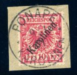 Karolinen 3I Briefstück 10 Pfg. diagonal auf Luxusbfst. PONAPE 9/1 01