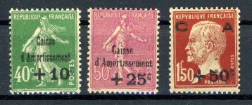 Frankreich 244-246 Postfrisch Schuldentilgung 1929 kpl.
