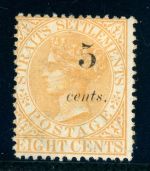 Straits Settlements 21II Ungebraucht ohne Gummi 5 Cent a. 8 C. Type II