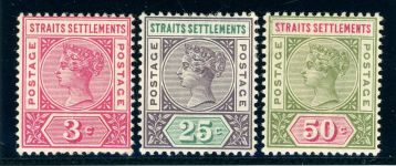 Straits Settlements 65,67,68 Ungebraucht mit Falz 3 saubere ungebr. Werte