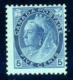 Canada 67 Ungebraucht mit Falz 5 C. blau auf hellblau