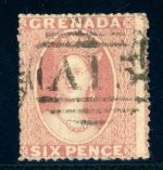 Grenada 2 Gestempelt 6 P. rosa, zentr. gest. Kab-St
