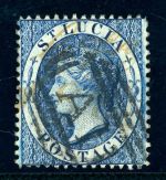 St. Lucia 5 Gestempelt 4 P. schieferblau, sauber gest. Kab-St