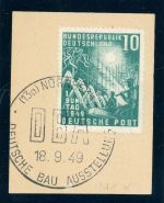Bundesrepublik 111VII Briefstück 10 Pfg. Bundestag mit Plf. "Bruch im Schmuc...