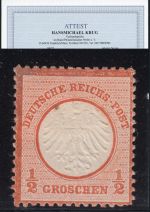 DR 1872, Mich.-Nr.:  3 * geprüft  Attest   lesen